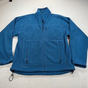 Cabela's Jacket Mens M Reg Blue/Teal Full Zip 3 Zipper Pockets Drawcord Hem